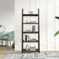 thumbnail image 2 of 5-Tier Bookshelf,Modern Ladder Bookcase,5 Shelves Storage Rack Ladder Shelf for Living Room, Home Office,Brown, 2 of 7