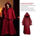 thumbnail image 3 of yingyy Cape d'Halloween à Manches Longues avec Capuche pour Femmes, Robe de Couleur Unie, Costume de Cosplay, Vêtements de Carnaval Rouges S, 3 of 6