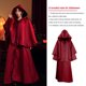 thumbnail image 5 of Sonducket Capa de Halloween Unisex de manga larga con capucha de miedo para mujeres y hombres, capa para adultos, traje de Color sólido, disfraz Disfraces de disfraces Rojo SG, 5 of 6