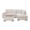 thumbnail image 2 of Eri 100 Inch Sectional Sofa, Right Facing Chaise, Ottoman, Pillows, Beige, 2 of 5