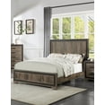 thumbnail image 2 of Modern Farmhouse Design Oak Finish Eastern King Size Bed 2x Nightstands 3pc Set Bedroom Furniture, 2 of 10