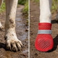 thumbnail image 4 of Dog Boots For Hot Pavement Summer Breathable Soft Mesh Paw Protectors Puppy Small Medium Large Shoes With Adjustable Safe Reflective Strap And Rugged Anti-Slip Sole Hiking Running Pet Accessories, 4 of 7
