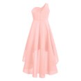 thumbnail image 3 of iiniim Kids Flower Girls Dress One Shoulder Formal Gown Chiffon Rhinestones Beaded Wedding Party Gown A Pink 14, 3 of 6