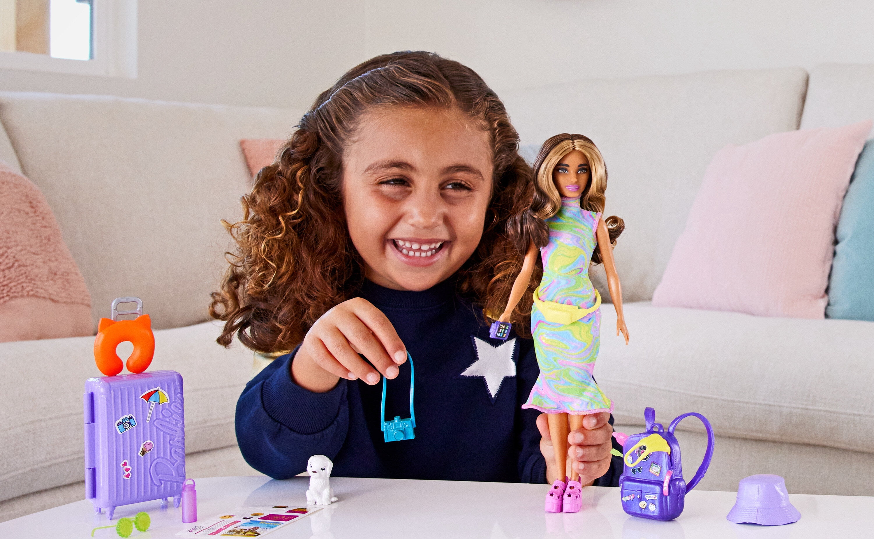 Barbie It Takes Two Teresa Doll and Accessories Travel Set with Working Suitcase, Puppy &10+ Pieces