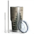 thumbnail image 2 of 30oz Red and Green Christmas Pattern Tumblers Stainless Steel Tumbler with Lid and Straw,Vacuum Insulated Double Wall Travel Tumbler Cups Mug with Cleaning Brush for Coffee,Tea, 2 of 7