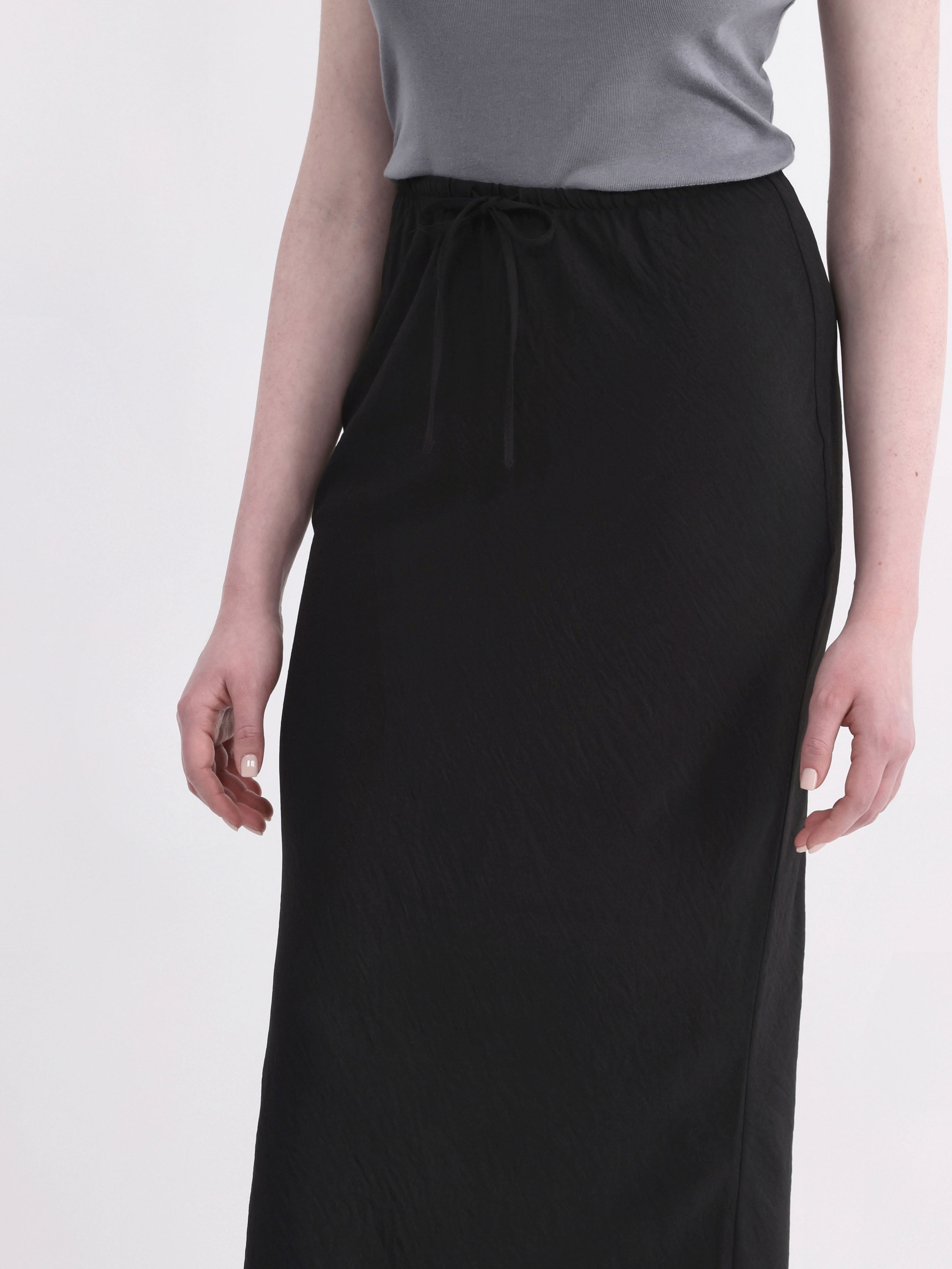 No Boundaries Slip Drawstring Maxi Skirt, Women's