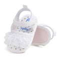 thumbnail image 2 of Penkiiy Infant Baby Girls Summer Sandals Newborn Toddler First Walker Crib Dress Shoes White for 3-6 Months, 2 of 8