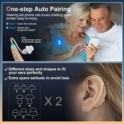 Bluetooth Hearing Aids(Not Amplifiers), Hearing Aid with Bluetooth for Seniors, Rechargeable Otc 16 Channel Small Mini Hearing Amplifier for Adults (Brown)