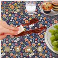 thumbnail image 6 of Pioneer Flower Floral Print Pattern Round Tablecloth 60"x60", Wrinkle Resistant Wipeable Table Cover for Kitchen Dining Room Picnic Patio and Party, 6 of 6