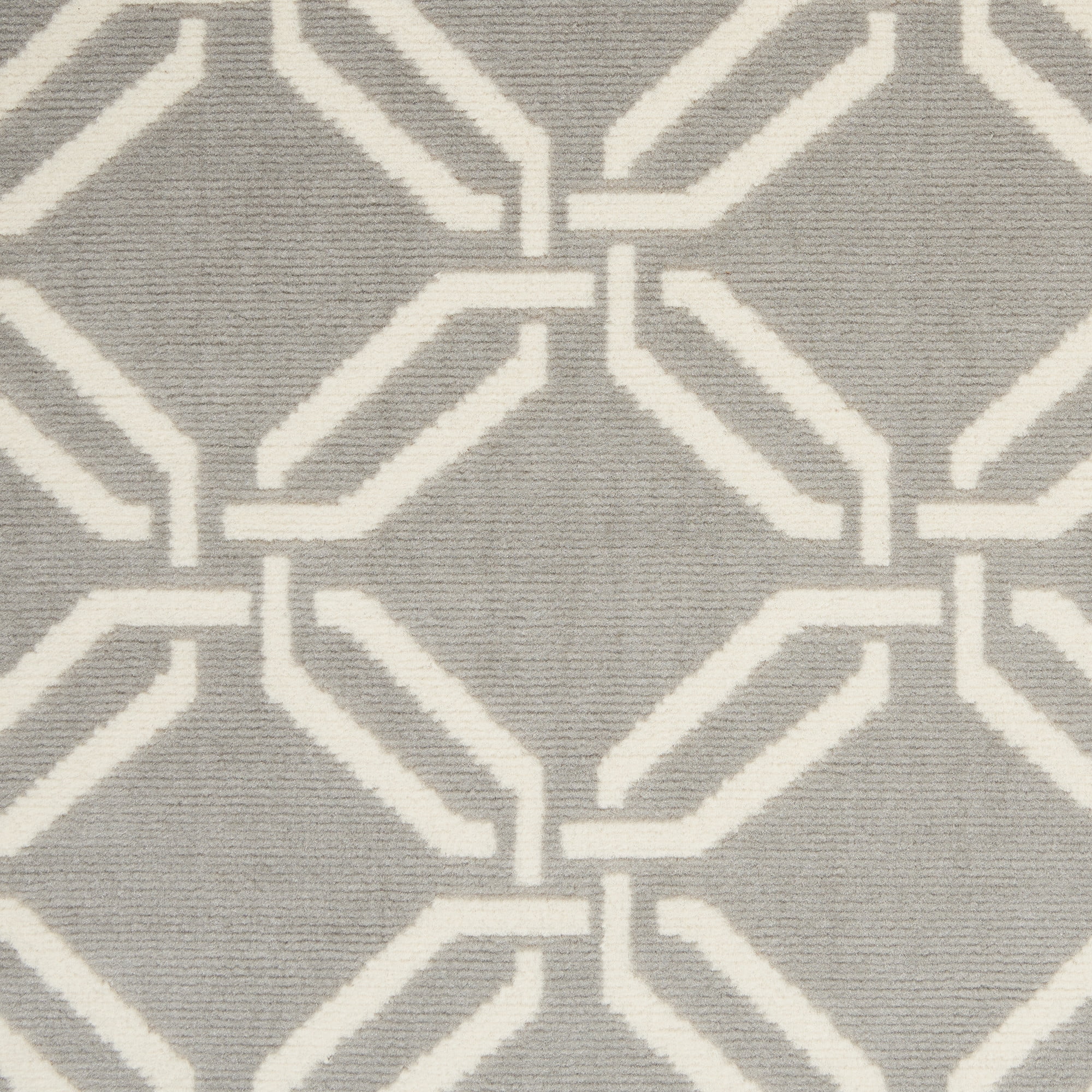 Nourison Bliss Transitional Trellis Grey 4' x 6' Area Rug, (4' x 6')