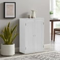 thumbnail image 1 of Pouseayar 12'' Width Wooden Storage Cabinet with Double Doors, White, 1 of 7