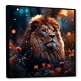 thumbnail image 2 of Designart "Regal Golden Lion Portrait III" Animals Framed Wall Art - Traditional Gold Lion Entryway Framed Wall Art, 2 of 6