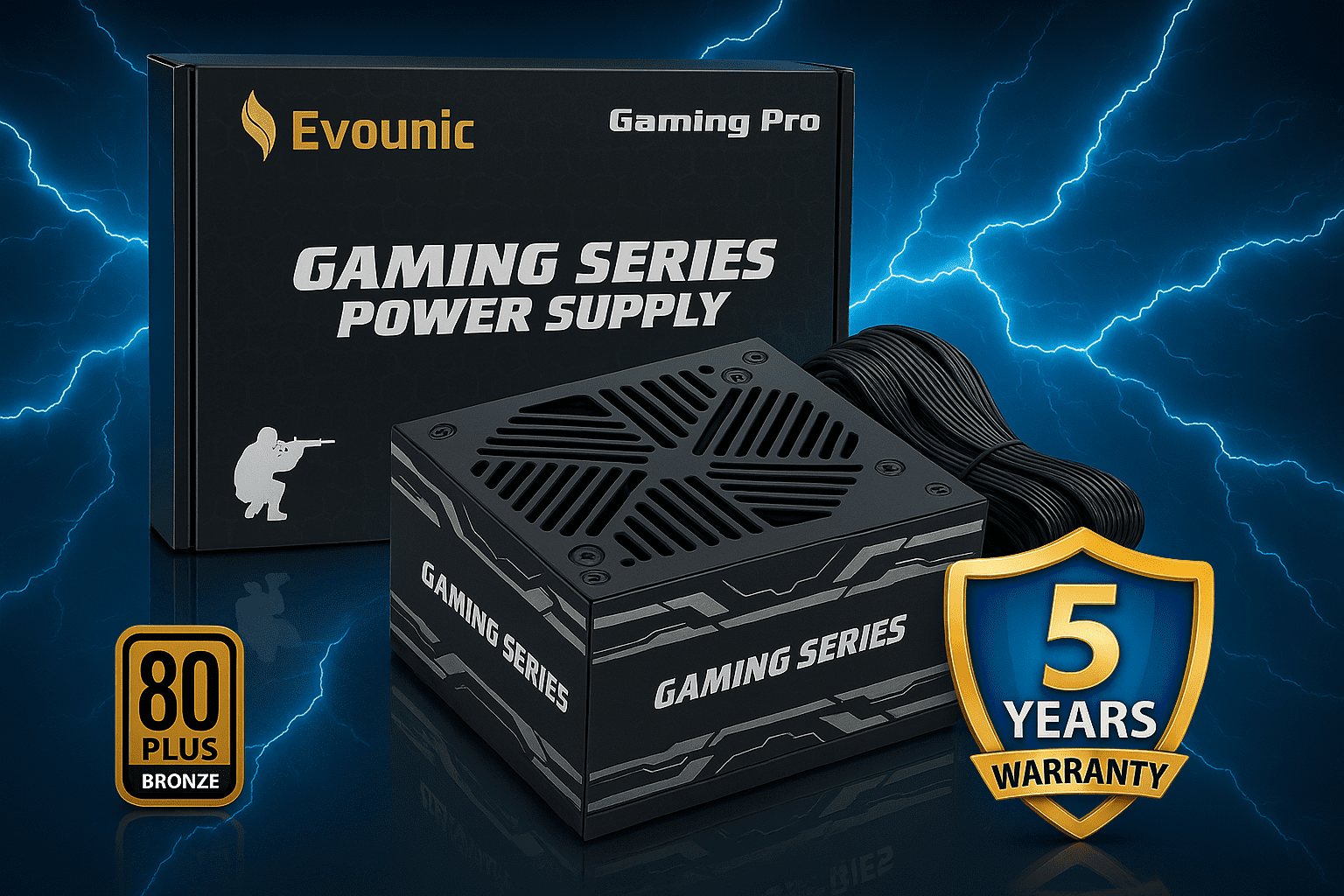 850W 80 Plus Bronze Certified ATX Power Supply – Full Modular PSU with Active PFC, Dual/Quad Core Support, SLI/Crossfire, Haswell Ready – Gaming/Desktop PC Compatible (850W Non-Modular)