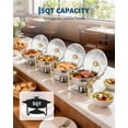 thumbnail image 5 of Gaderth Round Chafing Dishes For Buffet 4pcs/2pcs, 5qt Chafing Dishes Buffet Set Gold, Catering Food Warmer Serving Buffet Set For Parties Buffets, Stainless Steel Warming Trays For Thanksgiving, 5 of 7