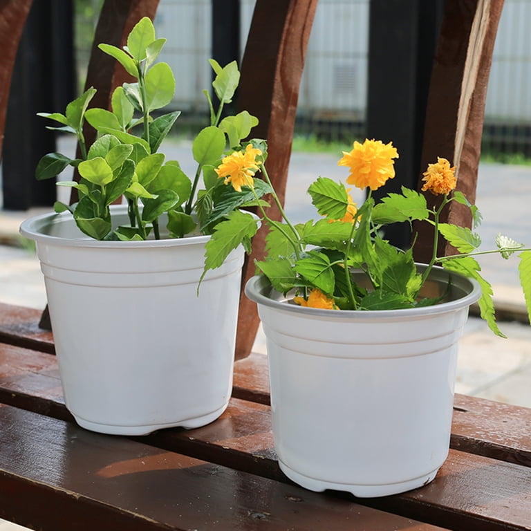 Pots For Outdoor Indoor Plants Plastic Containers White 1 Gallon//2.2  Gallon/3.2 Gallon Garden Yard Seedlings Greens