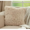 thumbnail image 3 of Fennco Styles Classic Faux Fur Decorative Throw Pillow Cover 18 x 18 Inch - Natural Plush Cushion Case for Home, Couch, Living Room, Office and Holiday Décor, 3 of 6