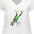 thumbnail image 4 of Inktastic Mardi Gras Crayfish Artsy Women's Plus Size V-Neck T-Shirt, 4 of 5