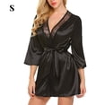 thumbnail image 1 of Sexy camisón mujeres niñas encaje albornoz camisón ropa de dormir vestido, negro, s seitruly AP001162-16B, 1 of 7