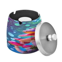 ALAZA Cigar Ashtray with Lid Mushrooms Bohomia Ash Tray for Cigarettes Smokeless Ashtrays