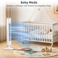 thumbnail image 5 of 42 Inch Tower Fan for Bedroom,90°Oscillating Tower Fan with Remote Control,LED Display Standing Floor Fan that Blow Cold Air for Indoors with 6 Speeds,4 Modes and 24-Hour Timer - White, 5 of 9