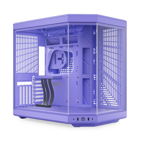 Funda para PC HYTE Y70 Mid-Tower ATX Gaming con doble cámara, color morado