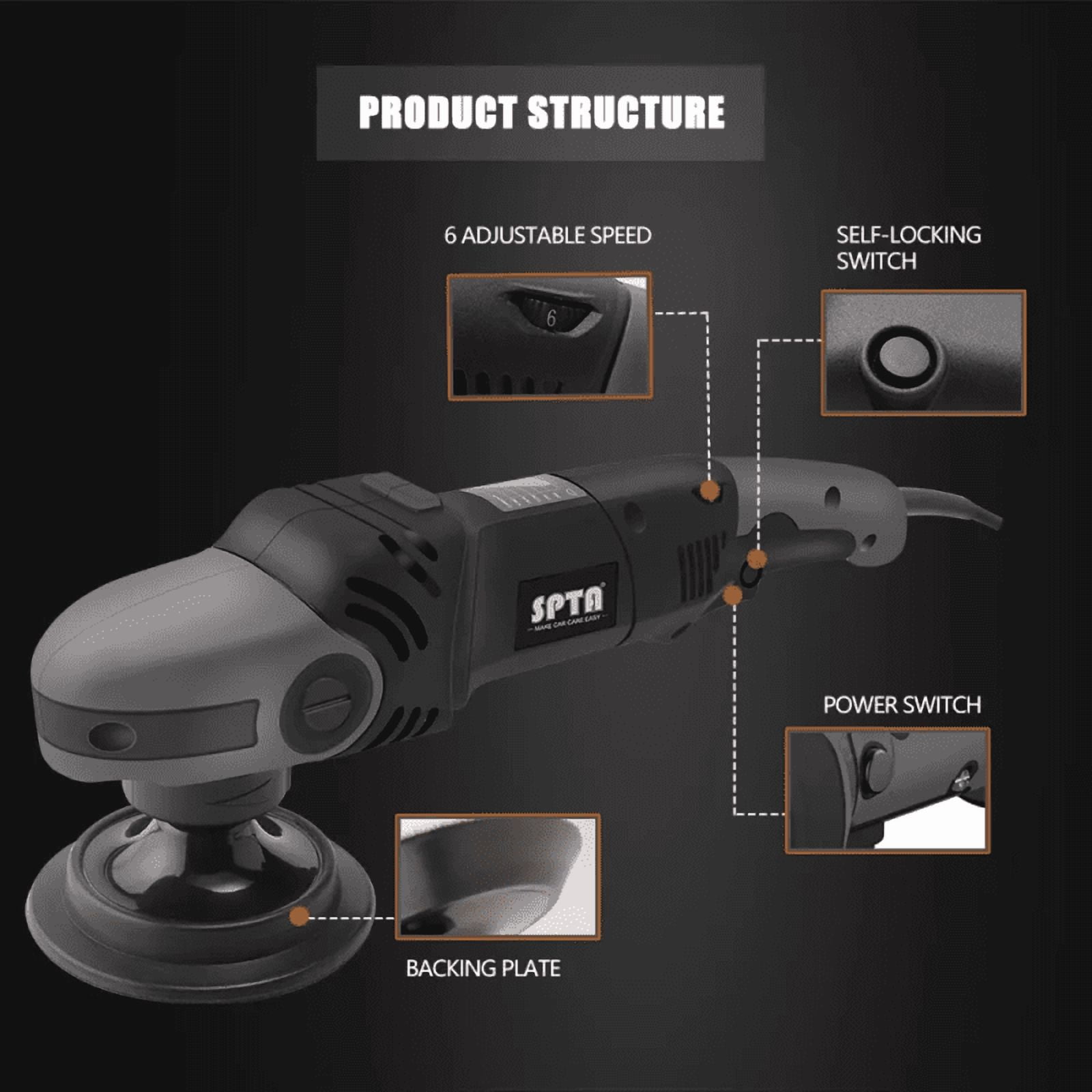 SPTA 5 Inch Rotary Buffer Polisher Electric Polishing Machine For Auto Buffing and Polishing