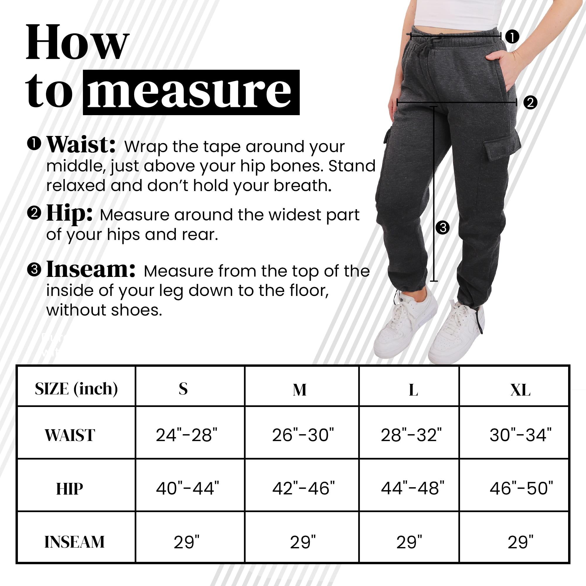 [2 Pack] Women's Sweatpants Cargo Jogger Soft Fleece Adjustable Pants, Sizes S - 2XL