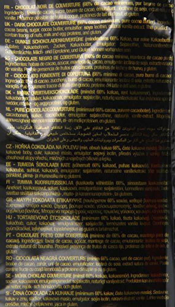 Valrhona Dark Chocolate - 66% Cacao - Caraibe - 6 lbs 9 oz bag of feves