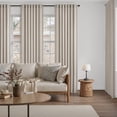 thumbnail image 2 of Jainmy Linen-Look Semi-Sheer Curtains, Back Tab Drapes with Hooks Hooks Living Room Bedroom ,Set of 2 Panels,52x84 inch, Linen, 2 of 10