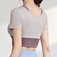thumbnail image 4 of Timegard Workout Tops for Women Cropped Scoop Neck Athletic Running Tee Shirts Quick Dry Color Block Tops, 4 of 5