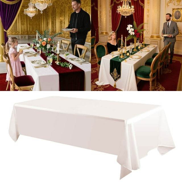 Nappe de Table Unie pour Salle à Manger, Restaurant, Banquet et Utilisation d'Événements / Tissu Polyester Durable Lavable - Nappe pour la Maison Ou les Réglages
