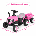 thumbnail image 2 of TLSUNNY 6V Kids Ride On Tractor, Battery Powered Vehicle with Detachable Trailer, Lights, Music Player, Horn, Pedal Drive, 2 of 9