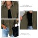 thumbnail image 5 of Blusa de manga larga solapa botón color puro bolsillo casual suelta Tops para mujeres trabajo citas, 5 of 6