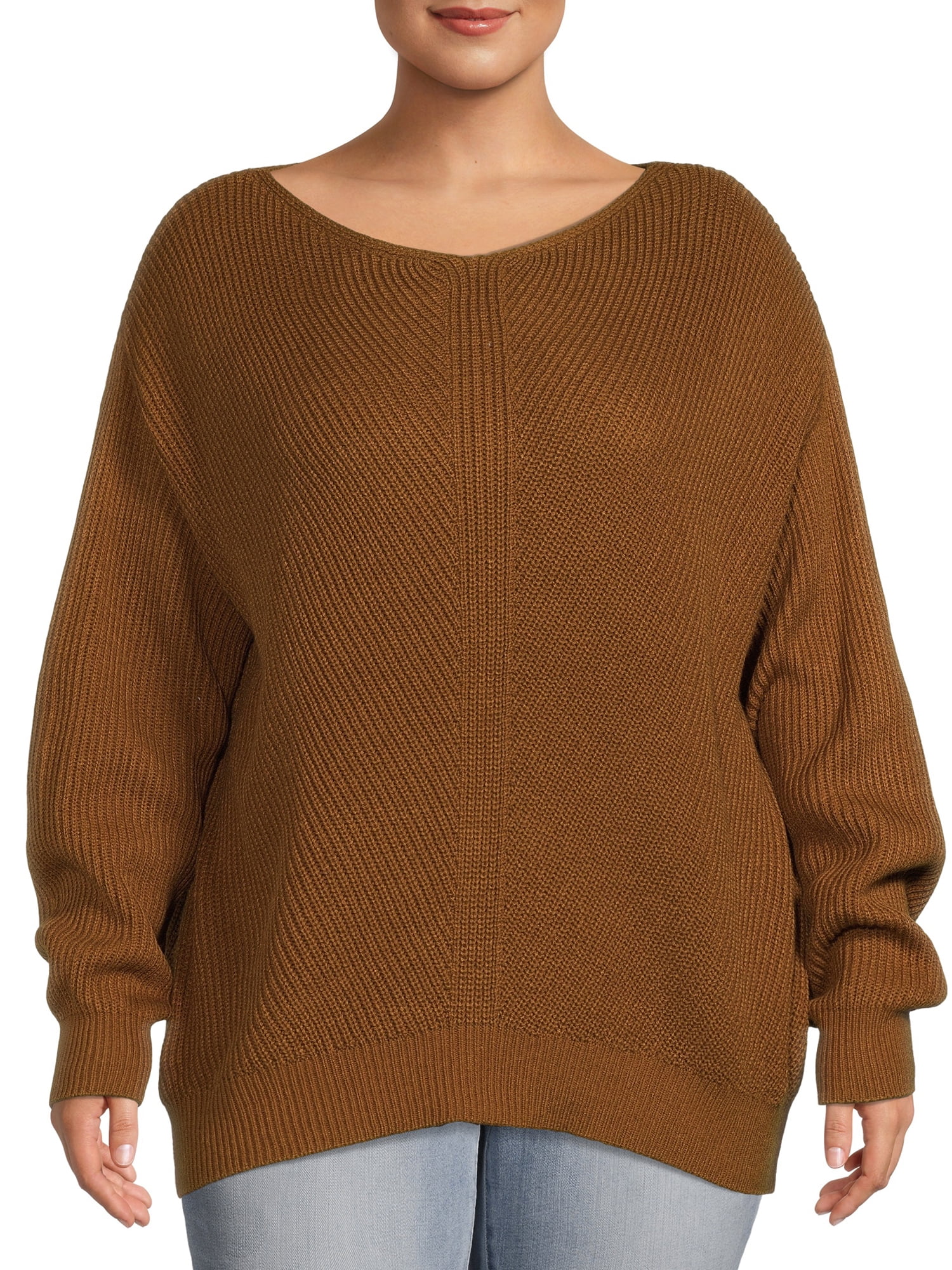 plus size brown sweaters