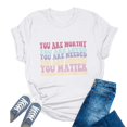 thumbnail image 2 of LUOGENLI T-shirts pour Hommes T-Shirt Imprimé Sensibilisation à la Santé Mentale Femmes Printemps Couleur Unie Manches Courtes Col Rond Haut T-shirts pour Hommes Tee Graphique Pâques Blanc m, 2 of 3