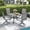Graywood Table- Gray Chairs, variant on VOXBIN Patio Dining Set for 4 - 37.8" Outdoor Square Table and Swivel Chairs, Grey Tabletop and Fabric