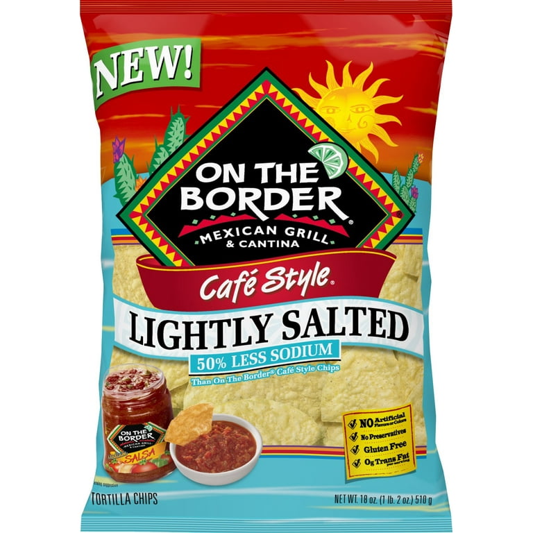 On The Border Cafe Style Tortilla Chips, 18 Oz. 