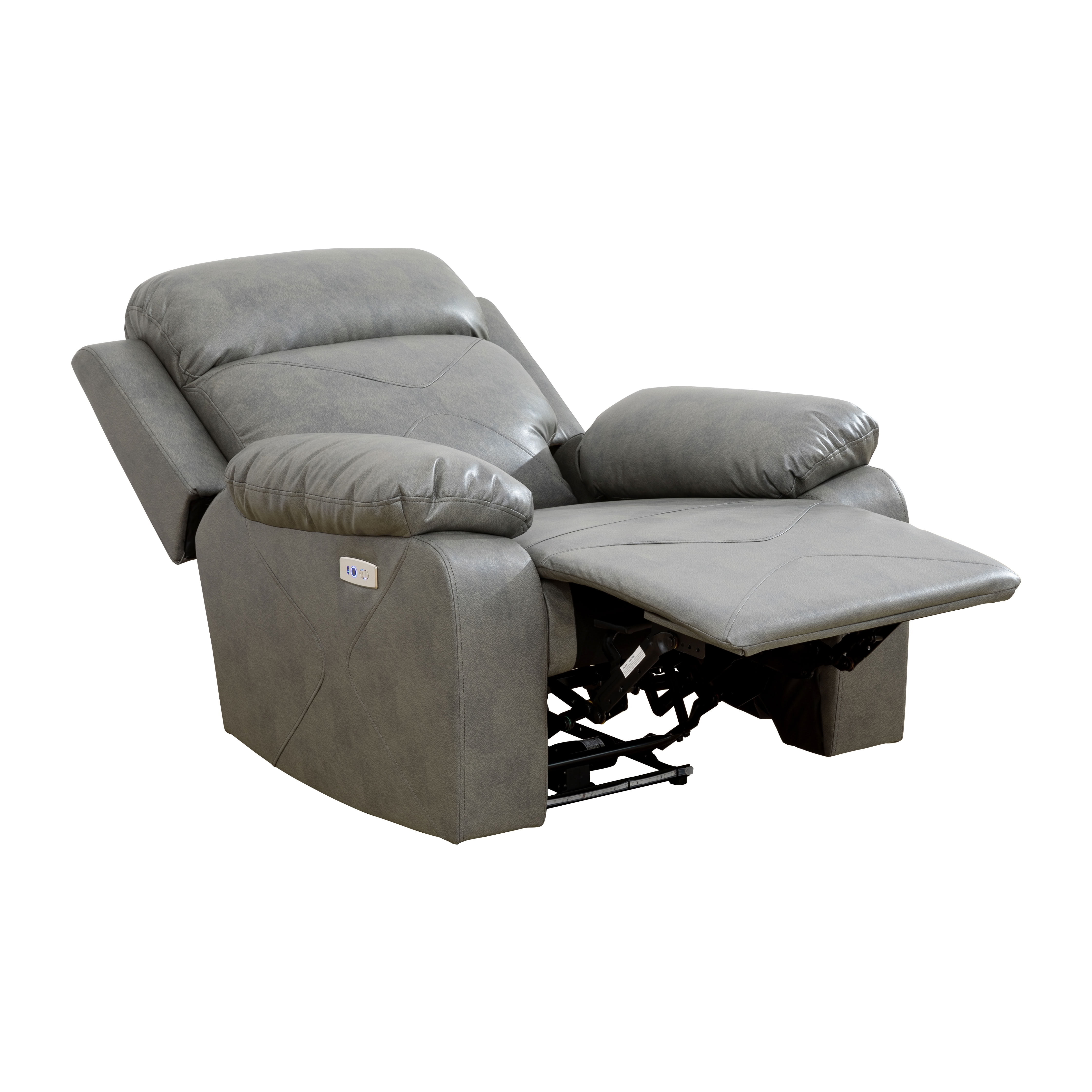 MAYEERTY Electric Recliner Chair, Breathable Leather Sofa with LED Lights for Living Room Bedroom