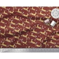 thumbnail image 3 of Soimoi Moss Tissu Georgette Triangle & Cerf Impala Imprimé Animal 1 Yard 42 Pouces de Large, 3 of 4