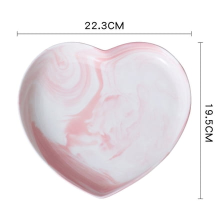 WHAMVOX  Large Heart Platter Salad Heart-Shaped Ceramic Plate Ceramics Fruits