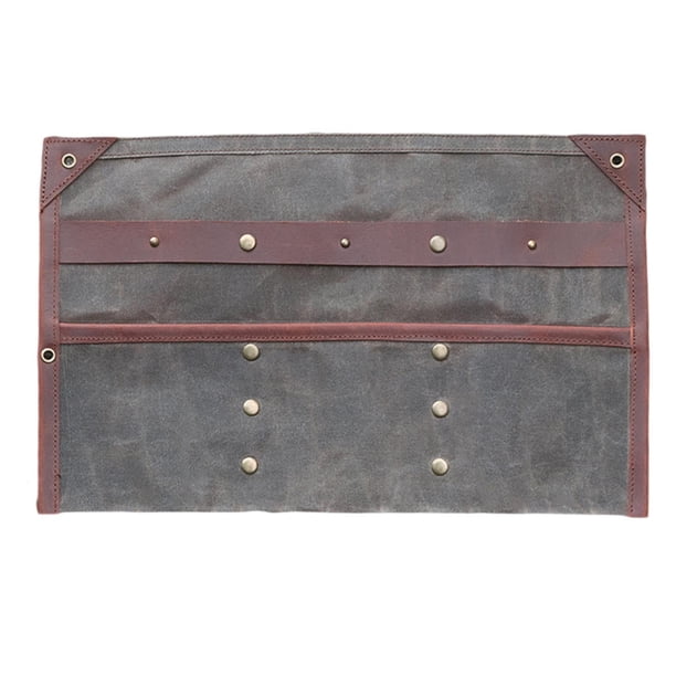 Bolsa de almacenamiento de vajilla libre Bolsa colgante Organizador de utensilios de cocina Paquete de múltiples bolsillos para viajes Cocina Caqui