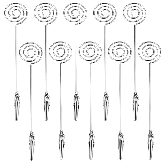 Sekonow 10 Pack Double Sided Clips Picture Holder, Alligator Clips Metal Clamps for Photo, Place Card, Memo, Note, Table Number, Banquet, Wedding, Bracelet Helper Tool, 5.9in