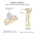 thumbnail image 5 of Rosec Jewels Certified Moissanite Wedding Ring Set - 2 Carat Engagement Ring with Enhancer - D-VS1 Grade, 10K Yellow Gold, US 4.50, 5 of 8