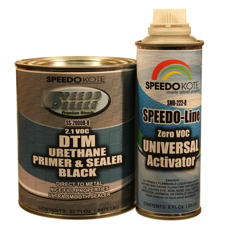 DTM 2.1 voc Black Urethane Primer Sealer quart kit 4:1 mix, SS-2000B-Q/SMR-222-8