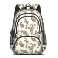 thumbnail image 2 of Paisley and Floral Beige Pattern Cute School Backpack Bag with Padded Back and Adjustable Shoulder Straps 16.9 X 12.6 X 5.9 Inches, 2 of 5