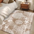 thumbnail image 4 of Brown Coastal Area Rugs 3'x5', Washable Small Throw Rugs for Living Room Bedroom, Nautical Starfish Coral Jellyfish Shell Sea Indoor Outdoor Rug Non-Slip Low Pile Carpet Runner Reversible Floor Mats, 4 of 8