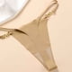 thumbnail image 3 of Gibobby Bikini elástico algodón Sexy T pantalones sin costuras algodón transpirable delicado anillo Metal mujeres G String pantalones (Beige, XL), 3 of 4