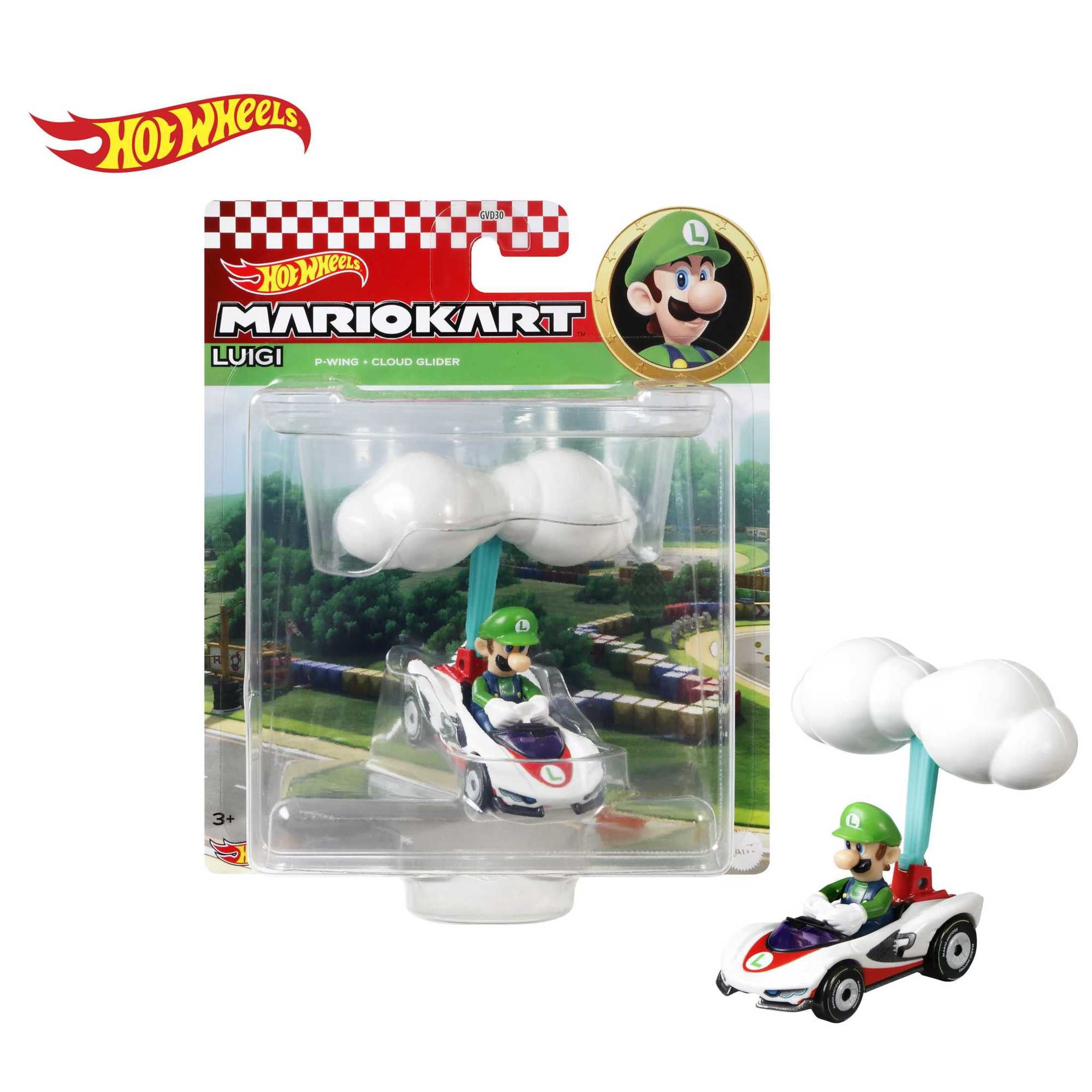 Hot Wheels Mario Kart Gliders, 1:64 Scale Die-Cast Character Toy Car (1 Vehicle, Styles May Vary)