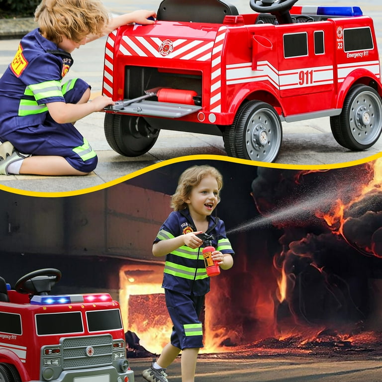 Electric Car Remote Control Ride On Fire Truck Kids Electric Car