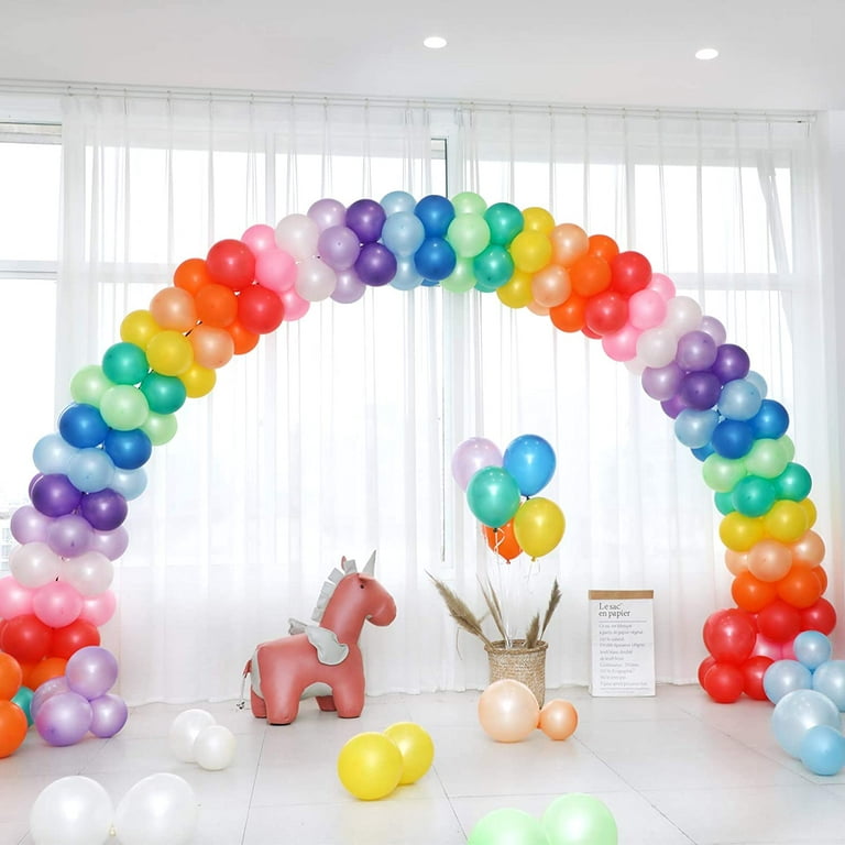 100 Colorful Balloons 12-inch Rainbow Latex Balloons, Party Decoration  Mixed Color Bright